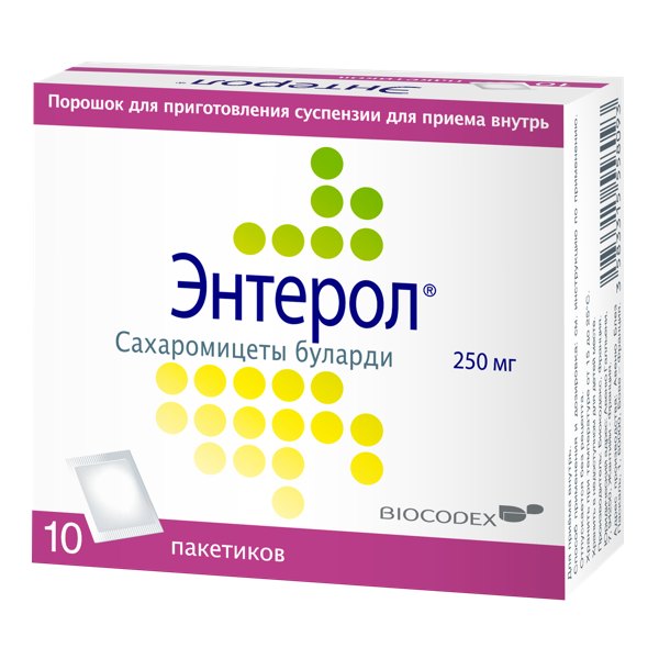 Энтерол пор. д/приг. сусп. д/приема внутрь 250мг №10 пак.