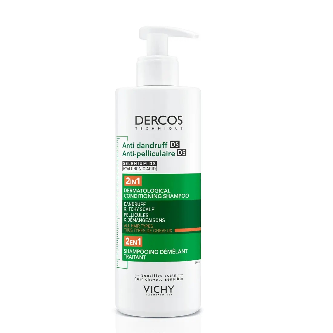 Vichy Dercos шампунь-уход интенсивный увлажняющий против перхоти 2в1 390мл