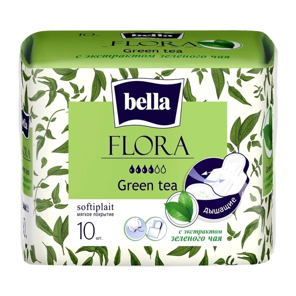 Прокладки Белла Flora Green tea с ароматом зеленого чая №10