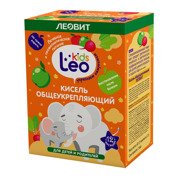 Кисель Леовит Leo kids общеукреп. д/детей с 12 мес. 12г №5 пак.