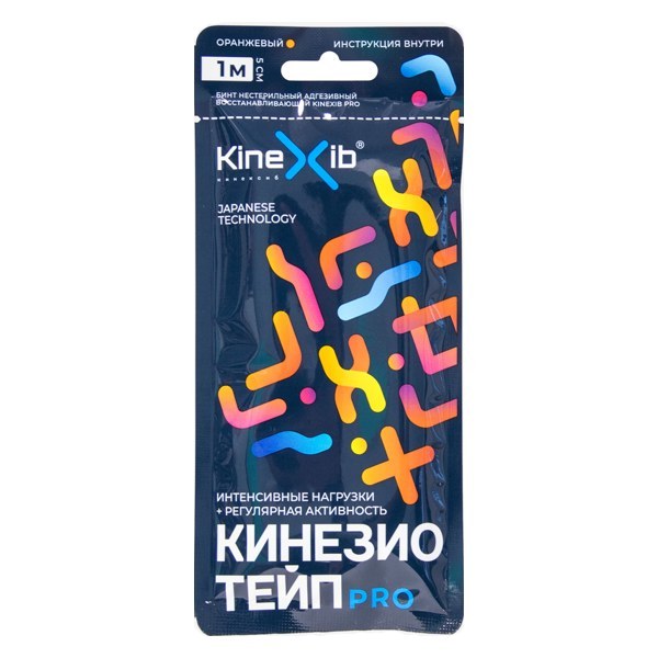 Кинезио тейп Kinexib Pro усиленной фиксации 5*100см оранжевый