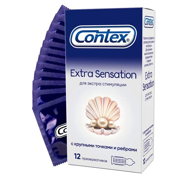 Презервативы Contex Extra Sensation №12 (с крупными точк. и ребр.)