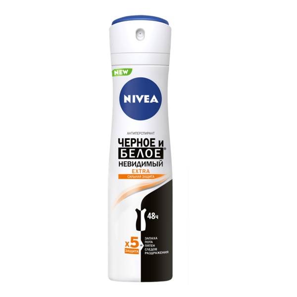 NIVEA Дез. Невидимый д/чёрного и белого Extra д/жен. спрей 150мл