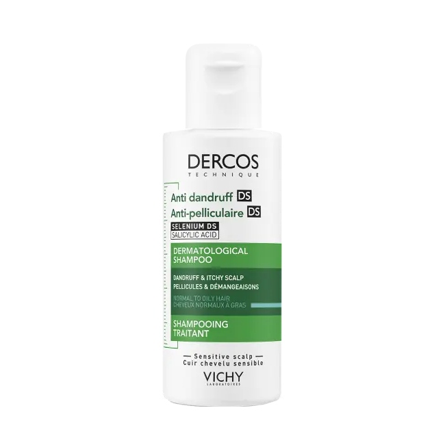Vichy Dercos шампунь-уход интенсивный против перхоти для нормальных и жирных волос 75мл