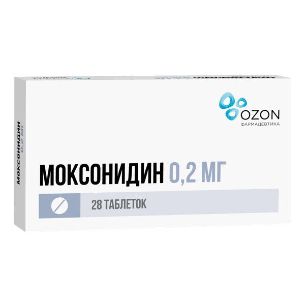 Моксонидин таб. п/пл/о 0,2мг №28