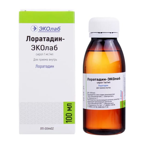 Лоратадин Эколаб сироп 1мг/мл 100мл фл. в компл. с мерн. ложкой