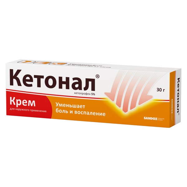 Кетонал крем д/наруж. прим. 5% 30г