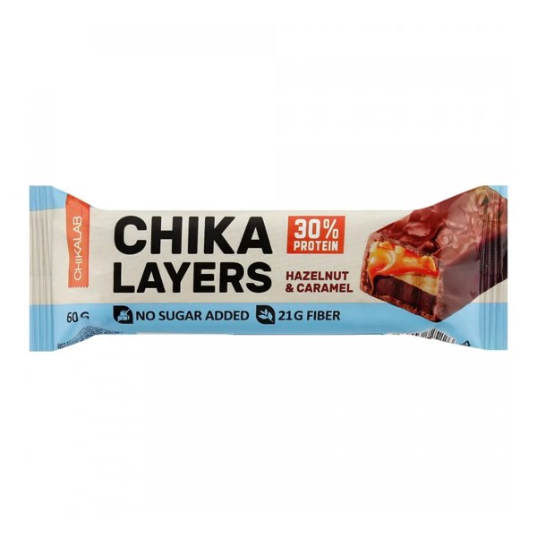 Батончик Chikalab Chika layers Лесной орех с карамелью глазир. 60г