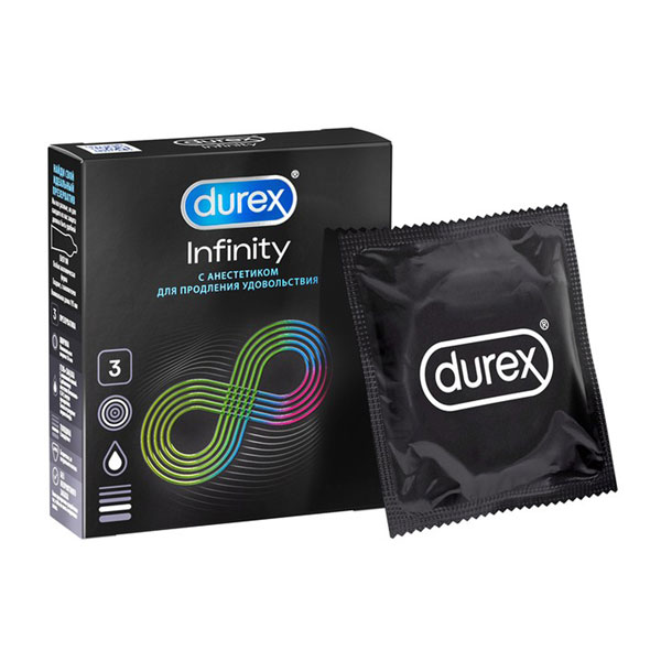 Презервативы Durex Infinity гладкие с анестетиком №3