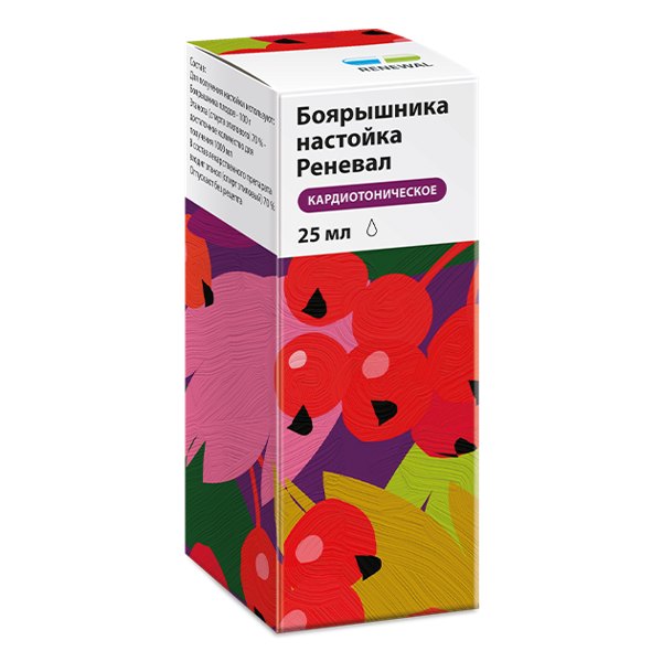 Боярышника настойка Реневал 25мл фл. кап. в инд. уп.