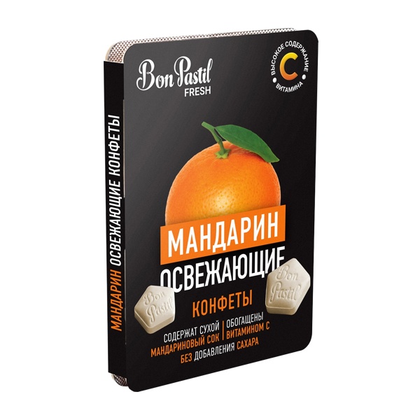 Конфеты Бон пастиль Фреш Мандарин освеж. с витамином С б/сах. №8