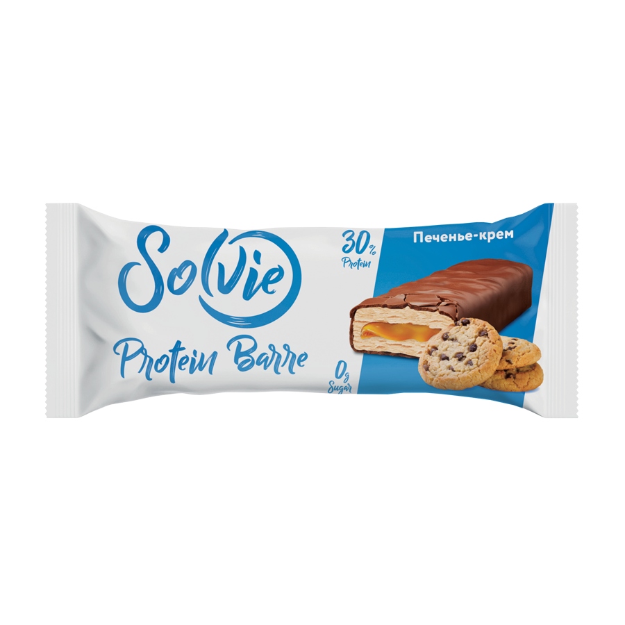 Solvie Protein Barre батончик глазированный без сахара печенье-крем 30г