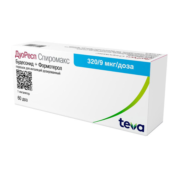 ДуоРесп Спиромакс пор. д/инг. доз. 320мкг+9мкг/доза 60доз