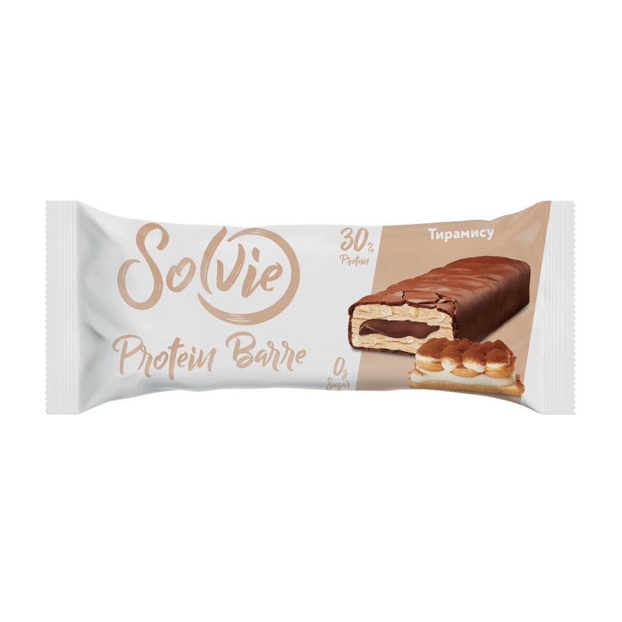 Solvie Protein Barre батончик глазированный без сахара тирамису 30г