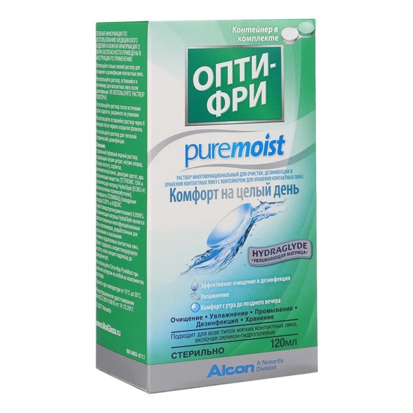 Раствор Опти-фри pure moist для конт.линз 300мл