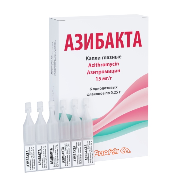 Азибакта капли гл 15мг/г 0,25г №6 фл.