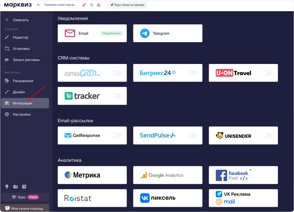 Интеграции с тестами
