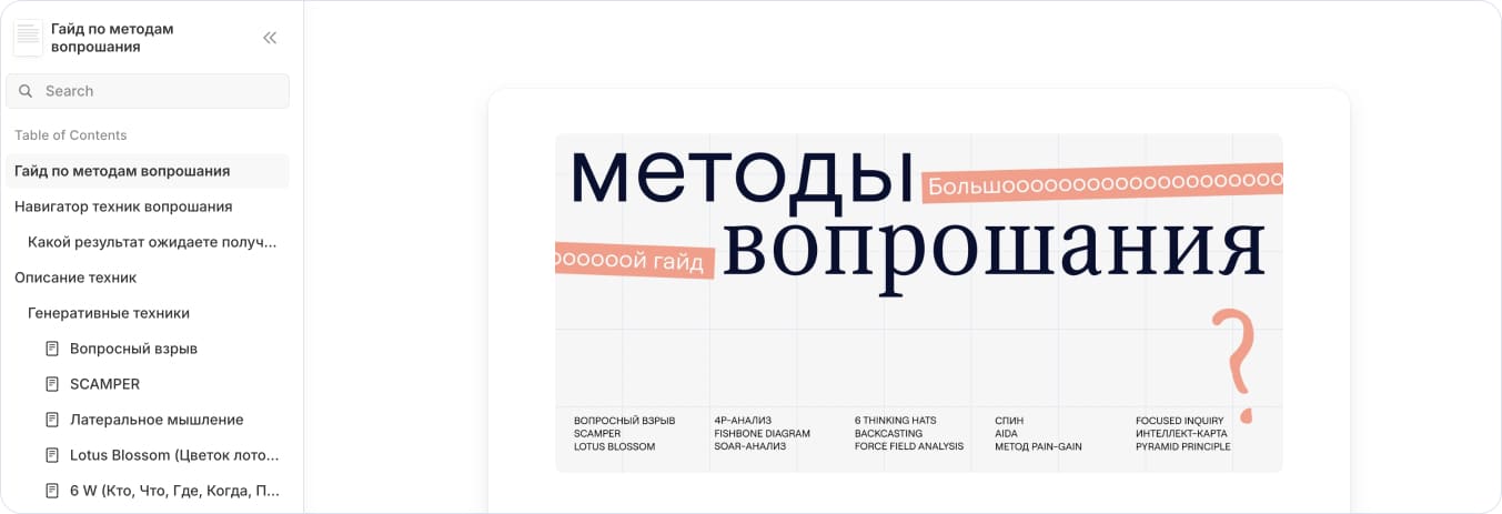 Гайд по методам вопрошания от Марквиз