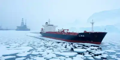 Первый отечественный ледокольный танкер приближается к заводу Arctic LNG 2