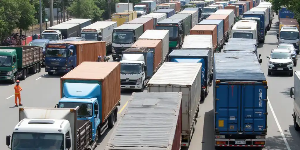 Задержки грузовиков с продуктами на границе Вьетнама из-за новых правил