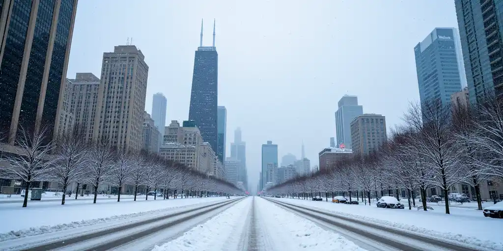 Снегопад обрушится на Чикаго, холодный воздух направится к Восточному побережью