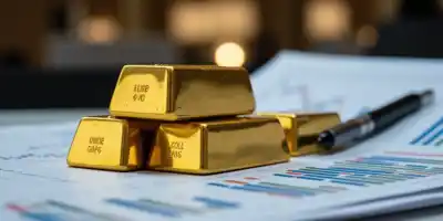 Золото подешевело: цена ниже 4400 долларов за унцию