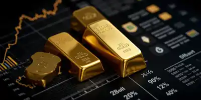 Золото снижается после достижения двухнедельного максимума