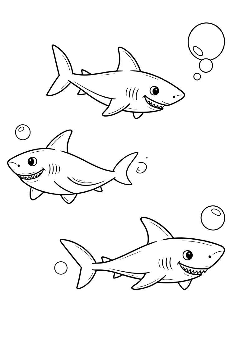 Акулы плавают в море