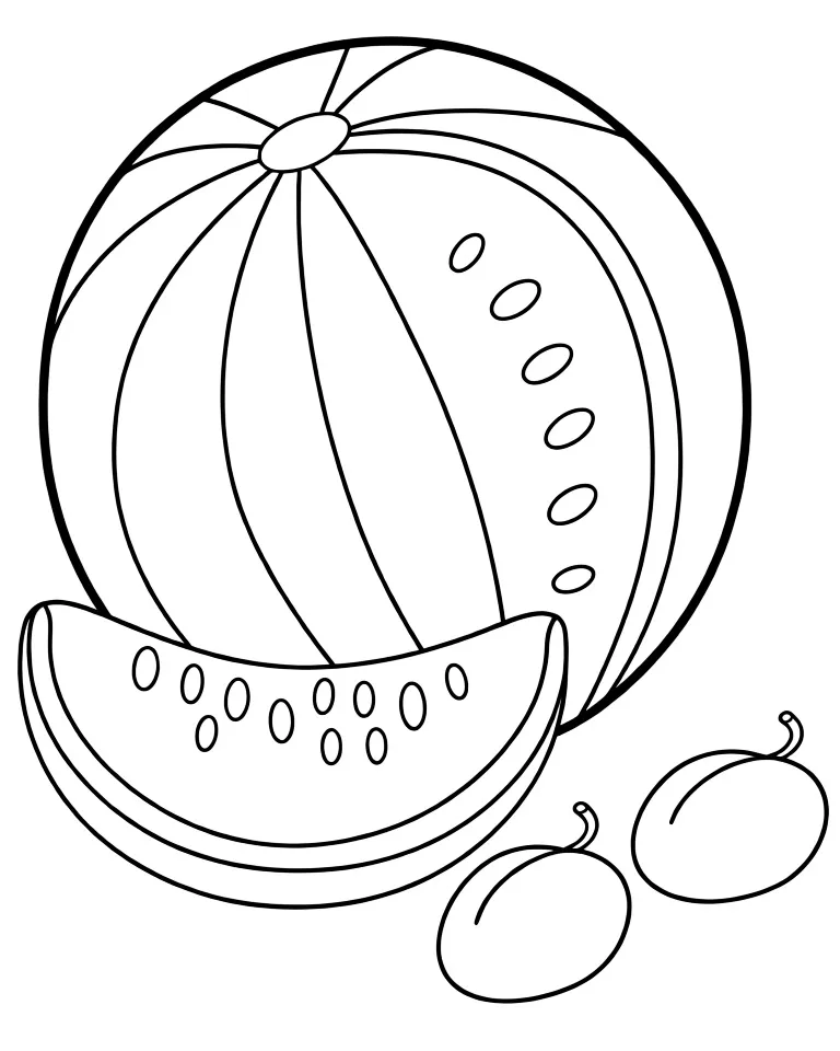 Арбуз и сливы