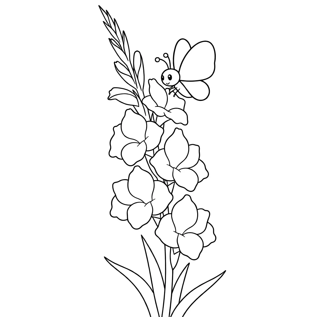 Бабочка на гладиолусе