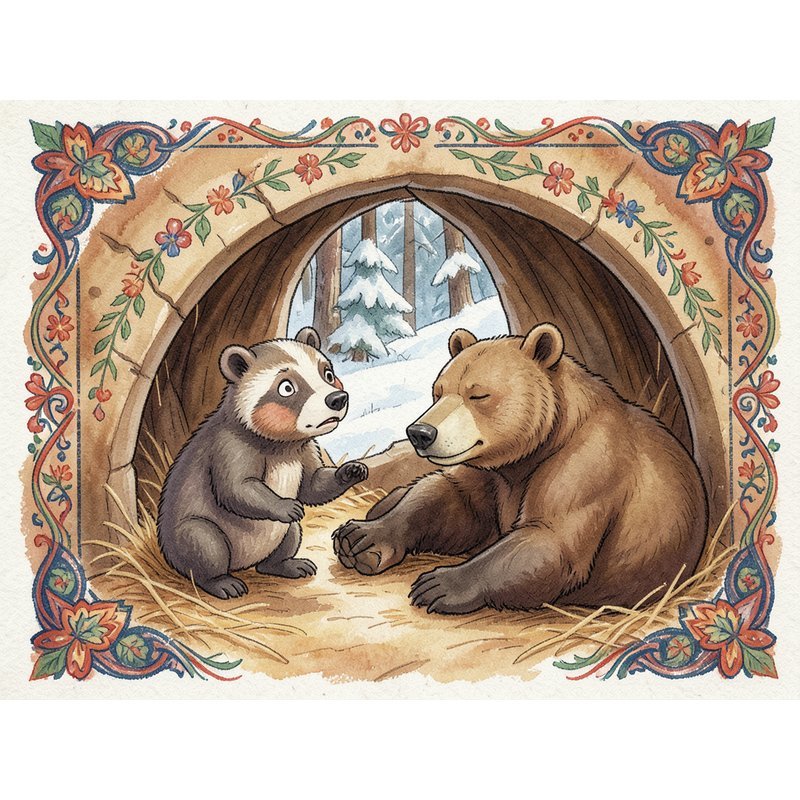 Барсук и медведь