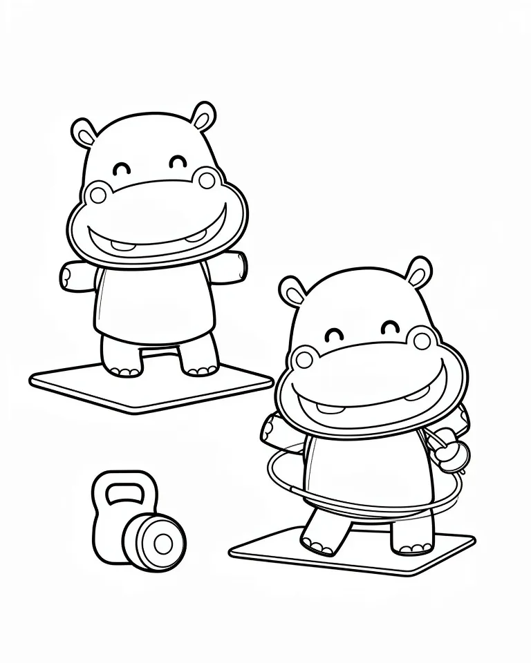 Бегемотики на фитнесе