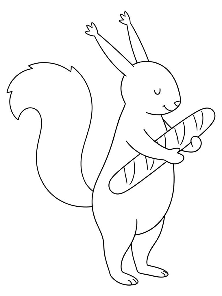 Бельчонок с багетом