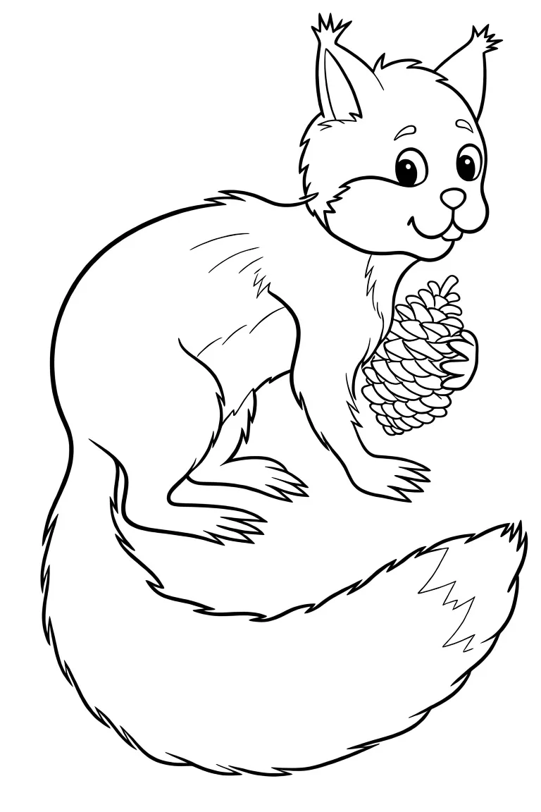 Белка с шишкой