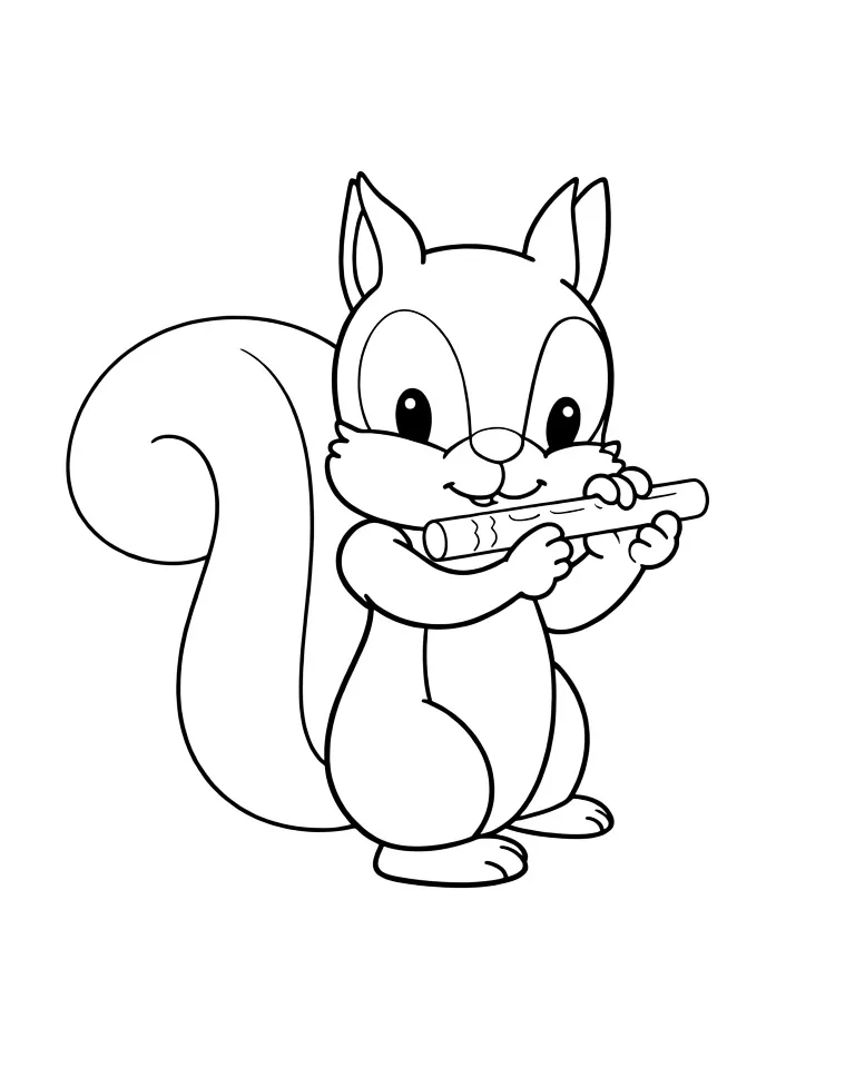 Белочка играет на дудочке