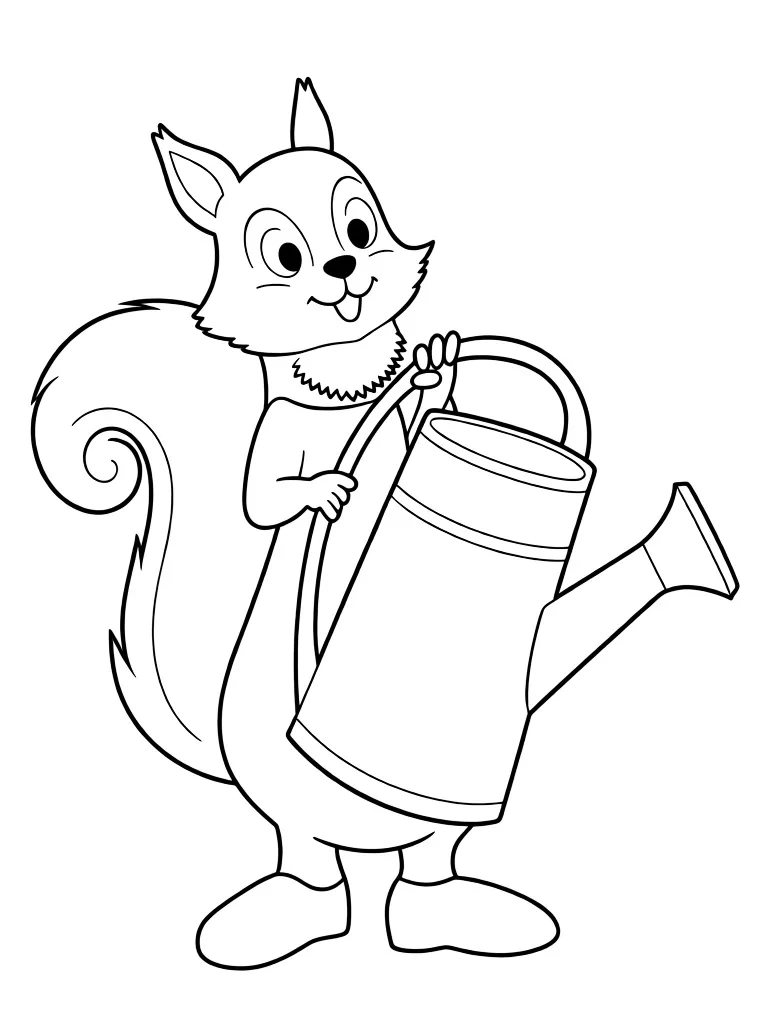 Белочка с лейкой