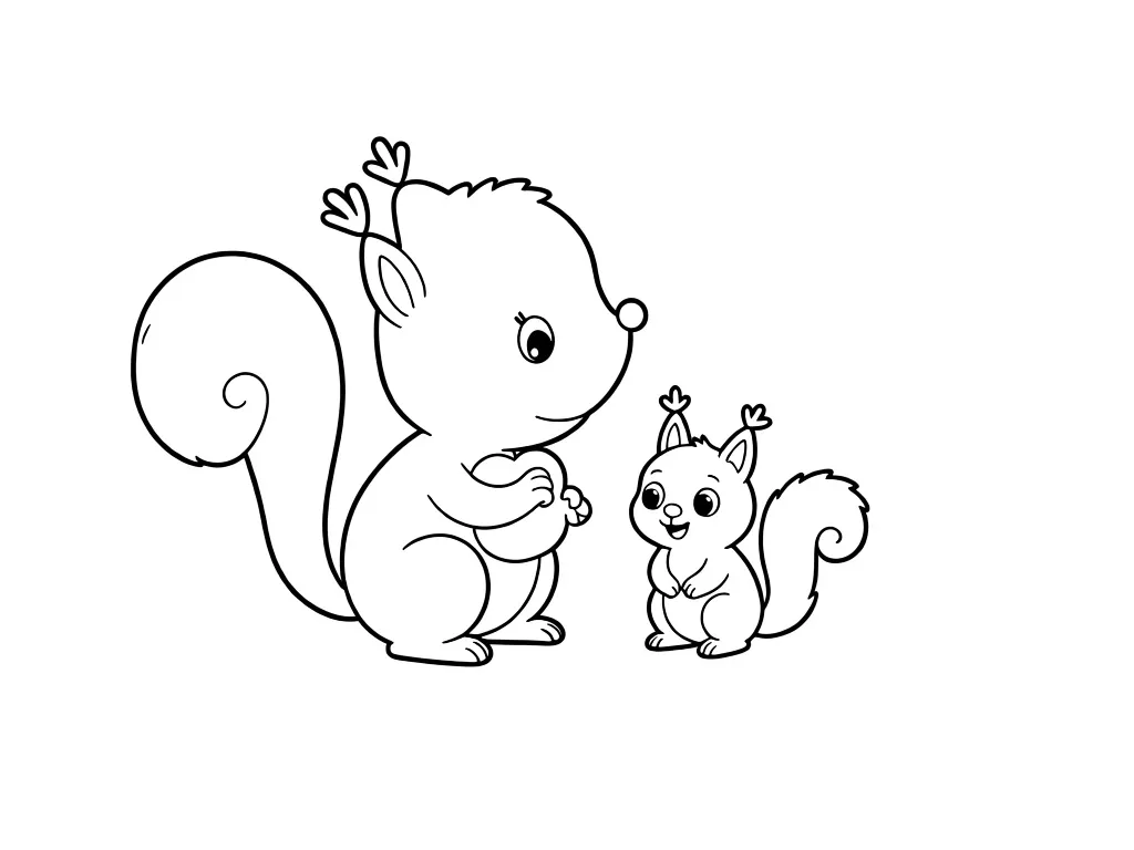 Белочка со своим малышом