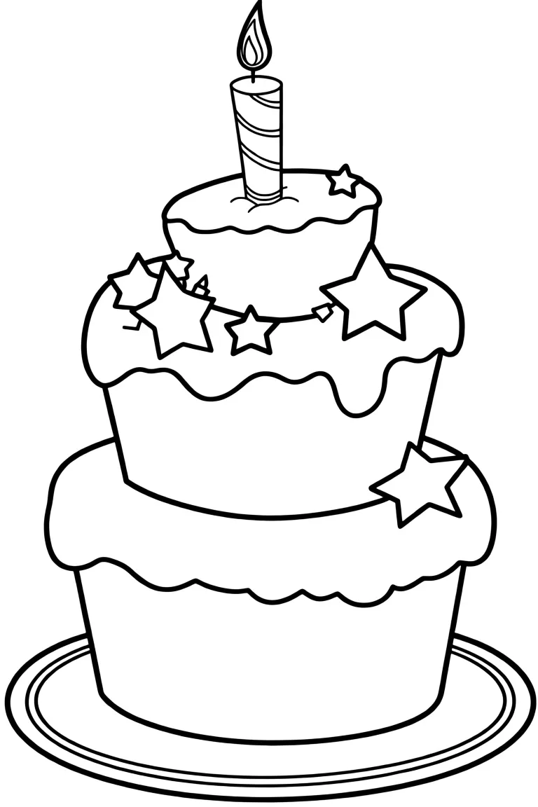 Большой торт со здёздочками