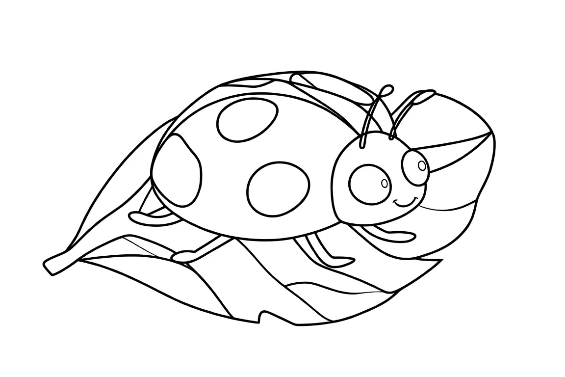 Божья коровка на листочке