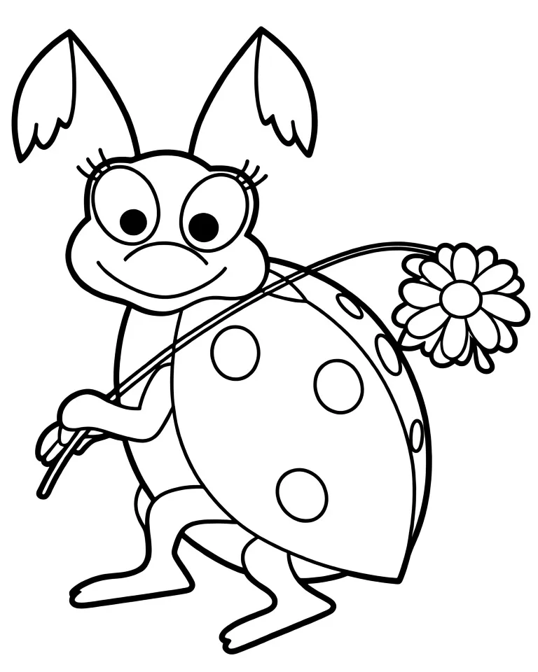 Божья коровка с цветочком