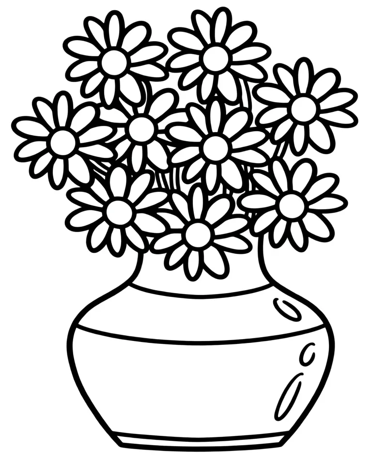 Букет ромашек в вазе