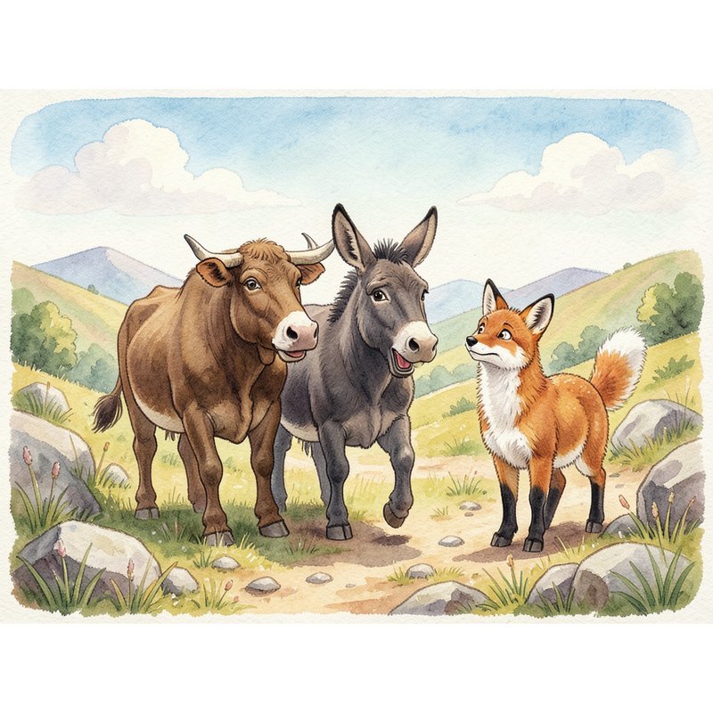 Бык, осел и лиса