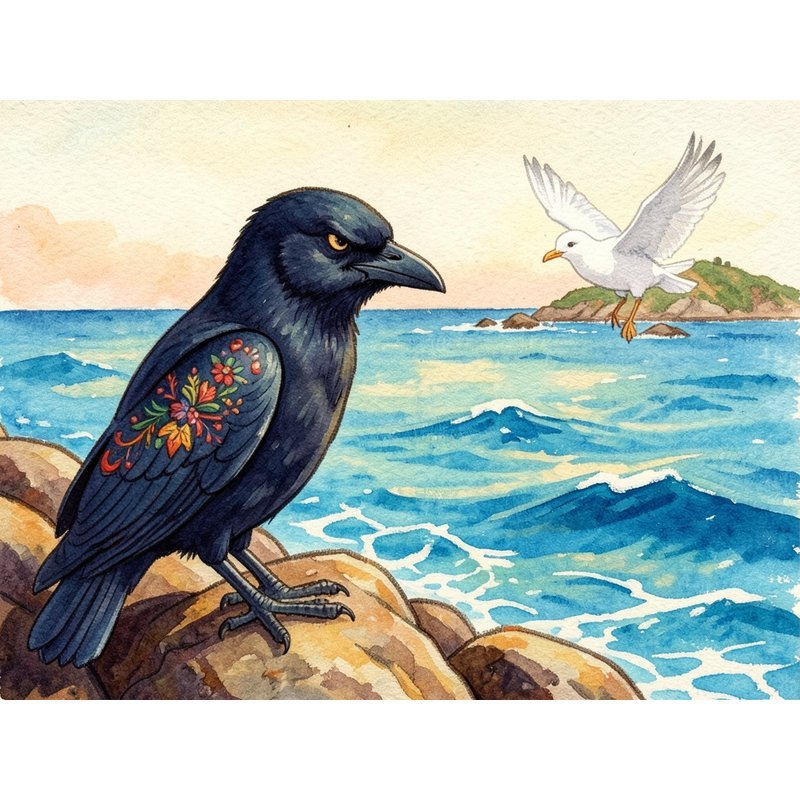 Чайка и ворон