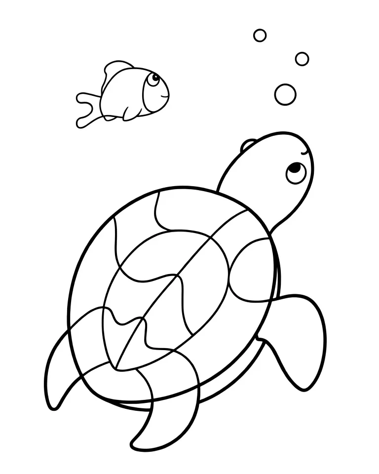 Черепашка плывет под водой