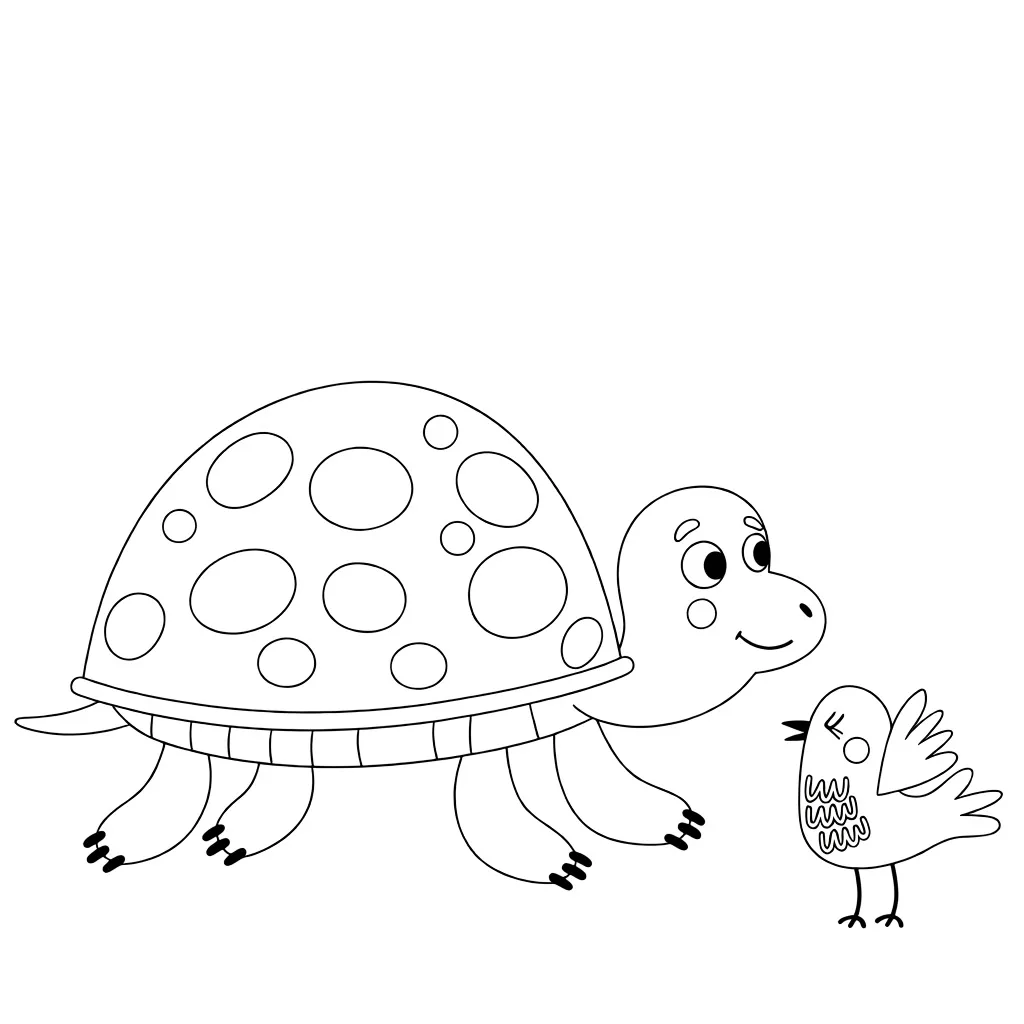 Черепашка с птичкой