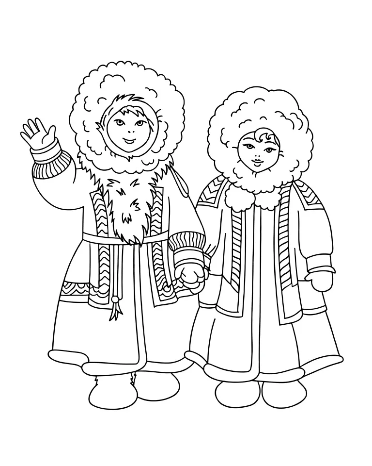 Чукчи в теплых кухлянках