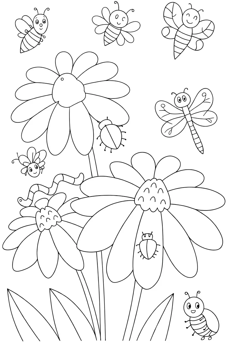 Цветочки и насекомые