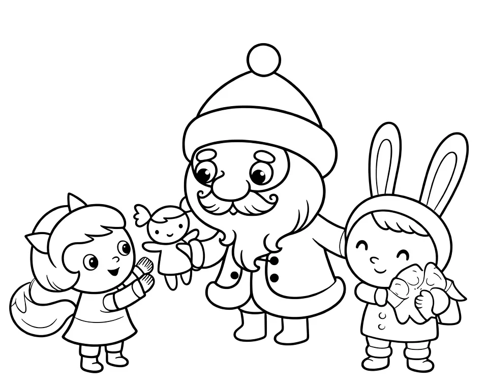 Дед мороз дарит подарки