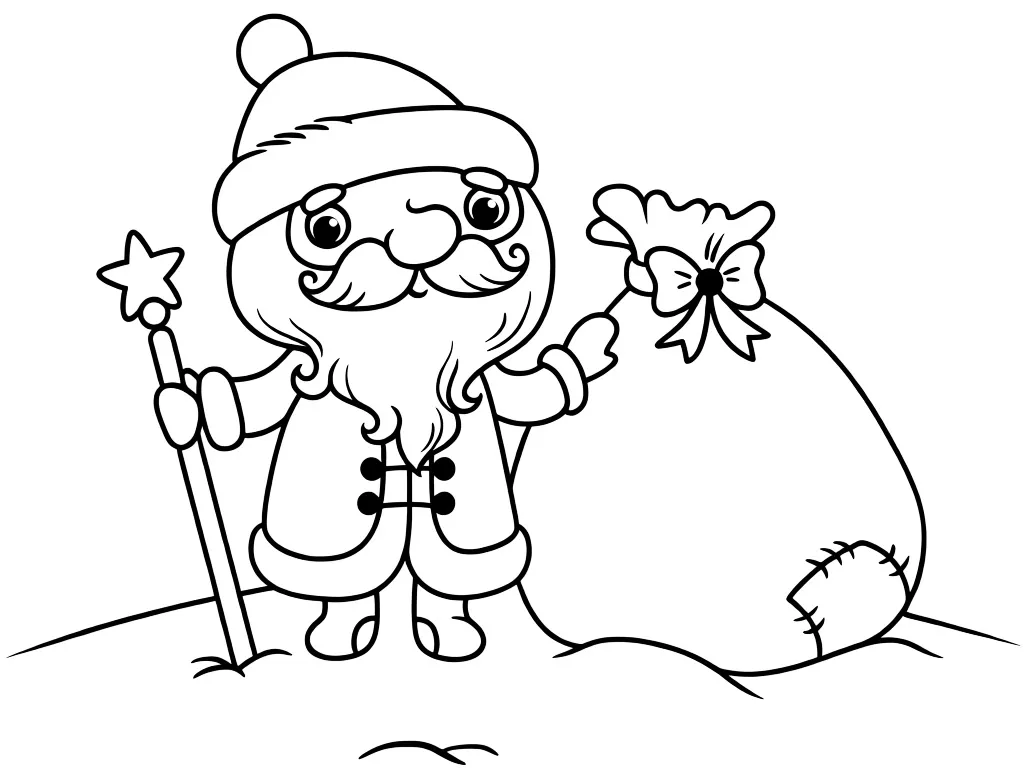 Дед мороз и мешок подарков