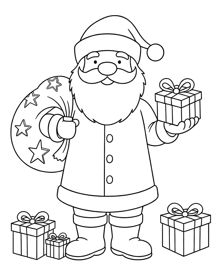 Дед мороз с подарками